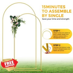 Hzdeying Gold Wedding Arch 7.2FT+6FT