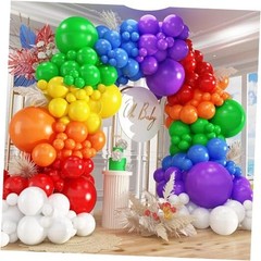 412pcs Rainbow Balloon Arch Kit Assorted 5/10/12/18 Inch Multicolor – 412