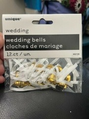 Unique Wedding Bells Gold Confetti 12ct Decorations New!!!
