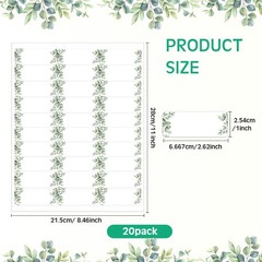 Lincia 20 Sheets 600 Pcs Wedding Greenery Leaf Address Labels Printable Elega…