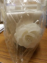 7.75″ taupe rose flower girl basket By Lillian Rose, flower girl basket