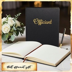 Engrowtic Black Wedding Officiant Book with Ink Pen 5.25 x 8.25