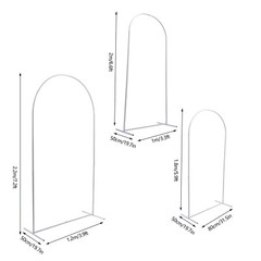 3Pcs Metal Arch Stand Wedding Party Backdrop For Ceremony Yard Venue Shelf Decor