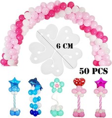 AKOAK 50 Pieces Flower Shaped Balloon Clip 6-6.5 cm /2.3-2.56 inches, White