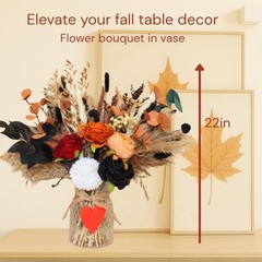 RyddeligHome 100pcs Fall Flower Arrangements in Vase, Fall Centerpieces for