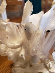 Vintage Dove Birds Wedding Cake Topper