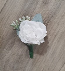Dusty Blue Navy Rose Bridal Bouquet White Wedding Flowers Eucalyptus Bridesmaid