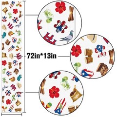Puerto Rico Table Runner Puerto Rican Birthday Party Pattern-1 13″ x 72″