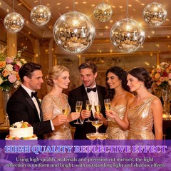 2/3 Pcs Large Disco Ball Mirror Big Hanging Glass for Party Events Wedding
