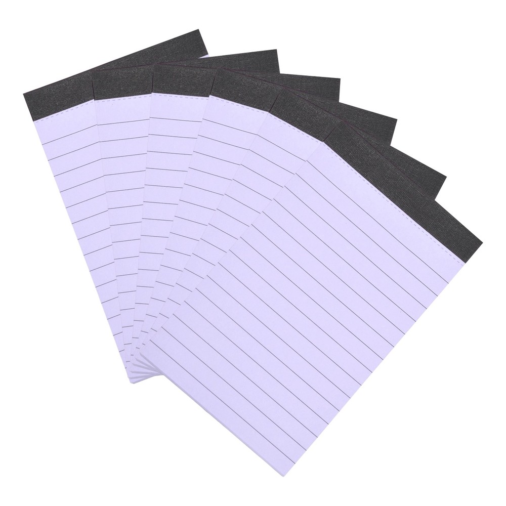 6 Pcs Writing Note Pads, 3 x 5 Inch A7 Lined Refill Paper, Purple