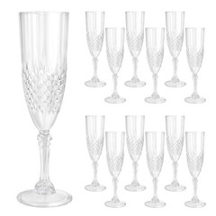 Pcs Plastic Champagne Flutes,Champagne Glasses Bulk, Made of Durable 12 White