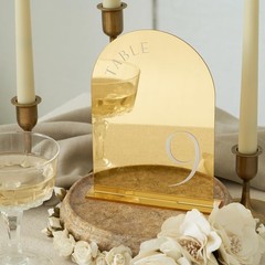 Beautiful Gold Wedding Table Numbers with Stands – Elegant Double Sided