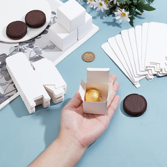 30 Pack Kraft Paper Box 1.57″ Mini White Paper Gift Packaging Box with Lid Soap