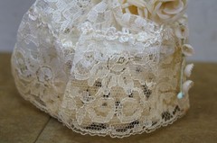 Mid Century 1950s Bride & Groom Marriage Wedding Cake Topper Arch 11″