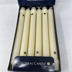 Colonial Candle Unscented Candles Classic Collection 372 Ivory Taper 10 In x 12