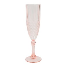 6 TRANSPARENT BLUSH 8 oz Crystal Plastic Champagne Flute GLASSES Party Events