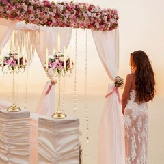 6 Pack Wedding Gold Candelabra Table Centerpieces 28 inch Tall Candelabra Metal