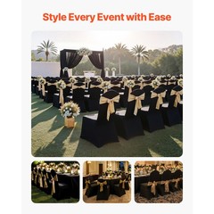 Uimoso 100PCS Black Stretch Spandex Chair Covers for Events Weddings, and Dining