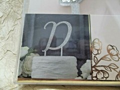 David Tutera Monogram Wedding Cake Topper Letter “D” Rhinestones Silver NIP