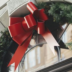 2Pcs 18 Inch Metallic Large Big Pull Bow Gift Wrapping Bows Ribbon Colorful Red
