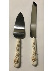 Beach Wedding Cake Server Set – 3D Seashell Starfish Knight & Server – Boxed 2pc