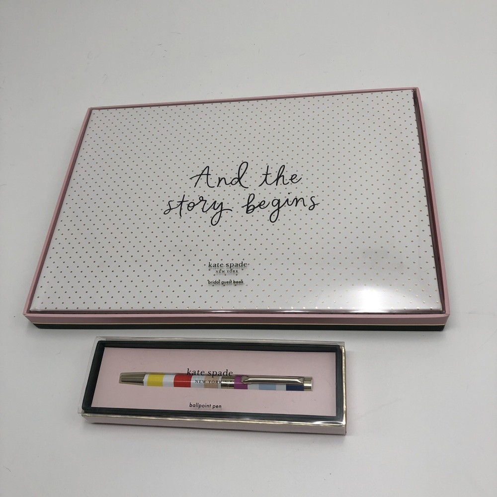 Kate Spade New York Wedding Guest Book, Bridal Journal W/ 17 Lined Pages + 1 Pen