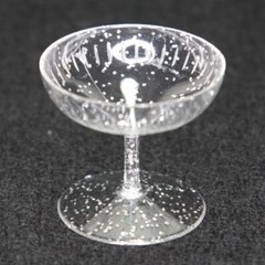 Miniature Plastic Champagne Shot Glass Favor Silver Glitter 6 Piece Lot 12900072