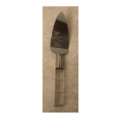Stainless Steel Cake Server with Clear Acrylic Handle, Glossy Finish, 11 Inch