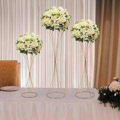 3PCS Flower Rack Vase Stand Prop Road Lead Hourglass-shaped Wedding Party Decor