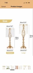 Set of 2 Gold Crystal Wedding Centerpiece Vases with Artificial Flowers 49cm 55с