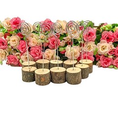 Rustic Real Wood Base Wedding Table Name Number Holder Party Decoration Card 10