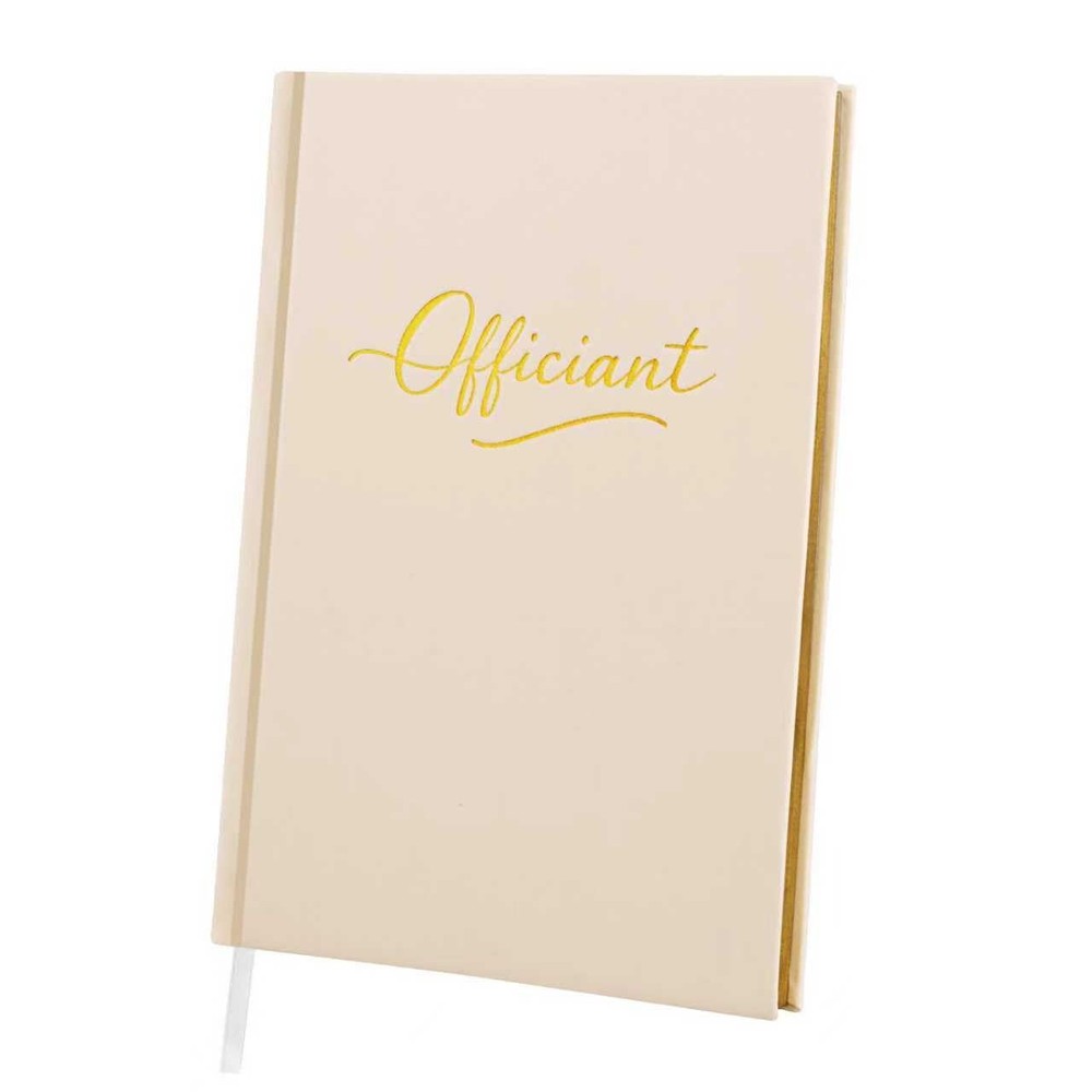 Wedding Officiant Book, Hardcover Notebook Journal, Minimalist Canvas Beige