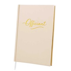 Wedding Officiant Book, Hardcover Notebook Journal, Minimalist Canvas Beige
