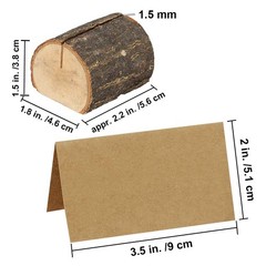 Supla 20 Pcs Rustic Wood Place Card Holders Wooden Table Numbers Holder Brown