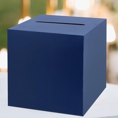 Navy Blue Card Box With Slot 9.05 Inch Receiving Holder Wedding Baby Shower