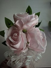 Hand Made pin on Corsage and boutonniere Set