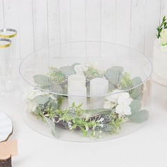14″ CLEAR Round Acrylic CAKE STAND Display Box Pedestal Riser Party Decorations