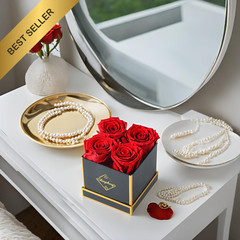 Changshunqi Forever Flowers, Preserved Roses in a Box, Eternal Rose Red