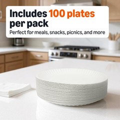 Retailer Basics 9 Uncoated White Paper Plates 1200 Count Pack Of 12