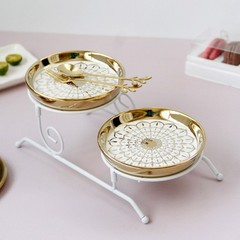 Premium Quality Metal Double Layers Cupcake Display Rack Easy to Use Clean Gift