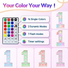 Colorful Marquee Numbers 3FT, Light Up Numbers 70 for 70th Birthday Decoratio…