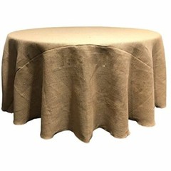 10 ROUND 90″ BURLAP TABLECLOTH NATURAL TABLE COVER WEDDING PARTY USA *SALE*