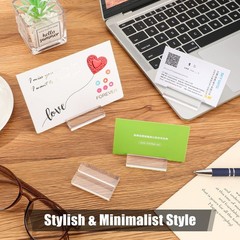 20 Pieces Acrylic Place Card Holders 2 Inch Clear Stands Base with 3 mm Card …