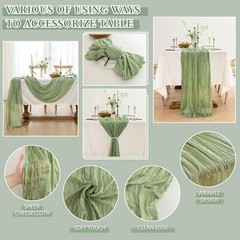 Cheesecloth Table Runner, 10 Ft Spring Gauze Table Runner Boho Rustic Sheer