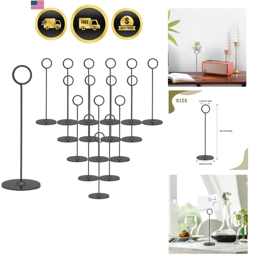 16 Pieces Table Card Holder 8 inches Place Steel Card Holders for Photos, Foo…
