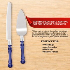 Blue Cake Knife and Server Set Cake Server & Knife Set of 2 with Acrylic Handles