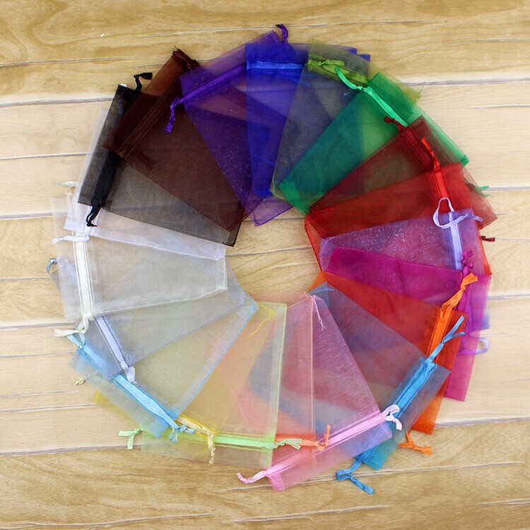 100pcs Drawstring Bags Multicolor Wedding Favor Bag Organza Gift Bag Pouch 4″x5″