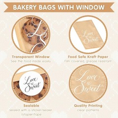 100 Love Is Sweet Treat Bags for Wedding Bridal Shower Engagement Party STICKERS