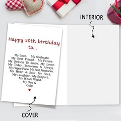 Funny 50th Birthday Card for Men Women,Romantic 50 Year Old Greeting Card for…