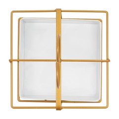 Gold Metal Square Baskets Set of 10 20 × 6.5 cm Iron Centerpiece Planters